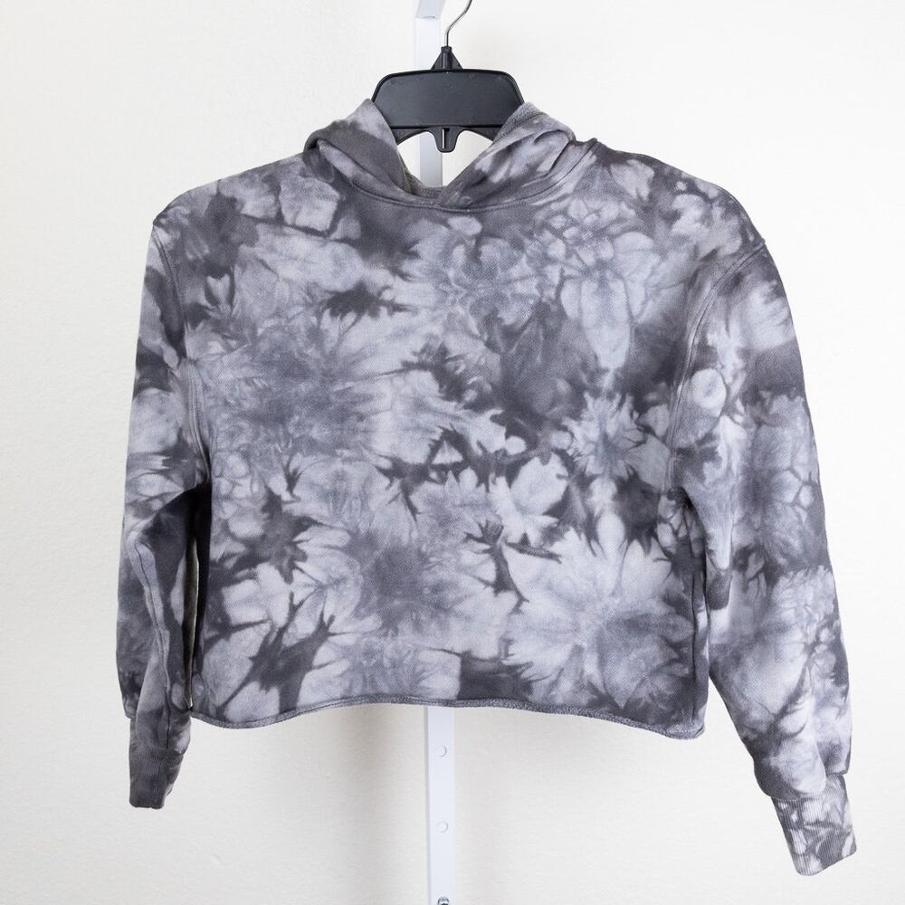 Art Class Girls Gray Cropped Tie Dye Hoodie Fleece Sweatshirt 8